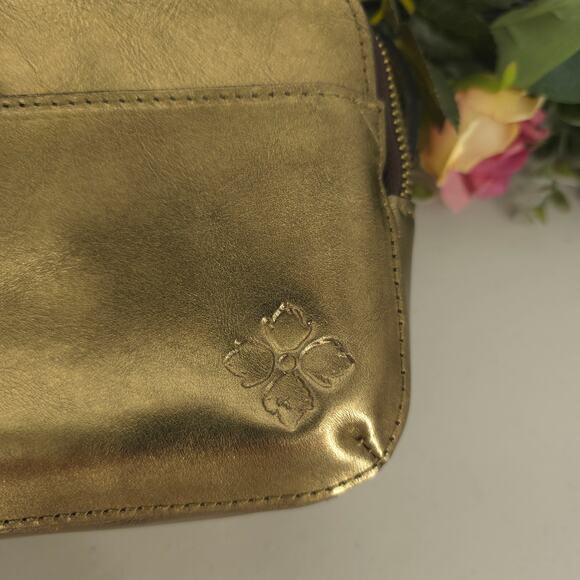 Patricia Nash Alessa Leather Crossbody Bag Antique Gold NWT - Picture 5 of 16